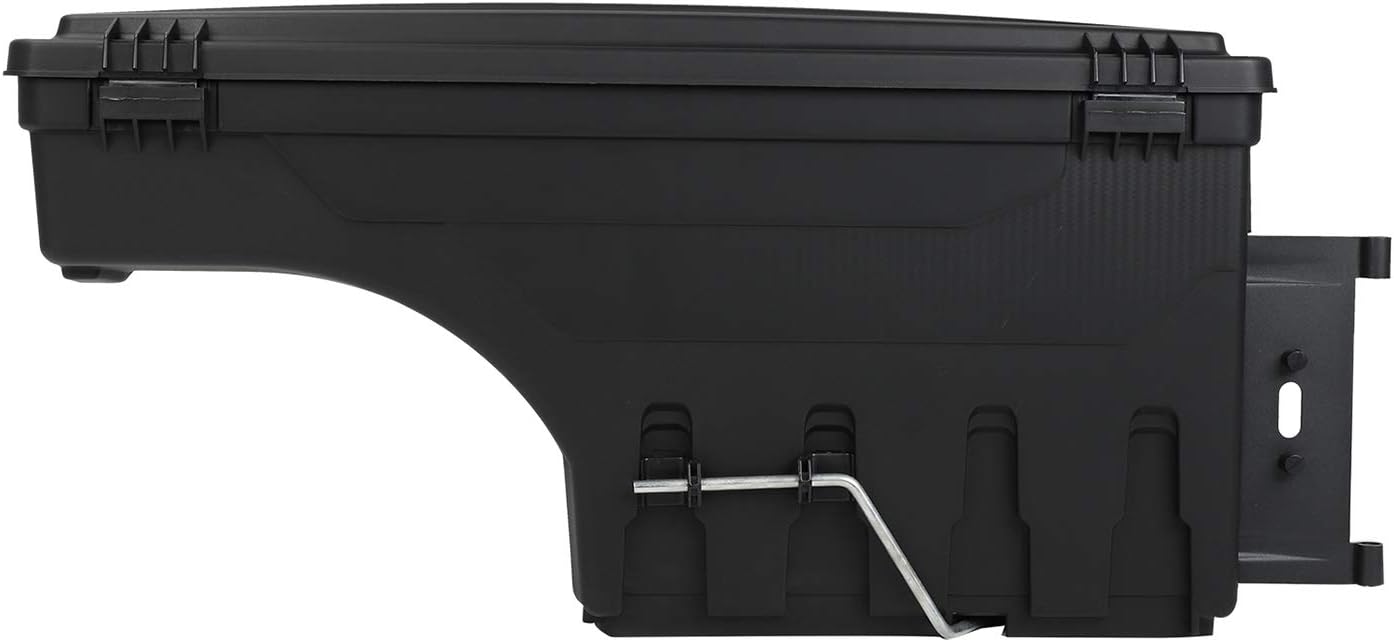 LucaSng Truck Bed Wheel Well Storage Case Tool Box Compatible with Dodge Ram 1500 2500 3500 2002-2018 Rear Driver & Passenger Side Black Lockable Storage Box Unit One Pair