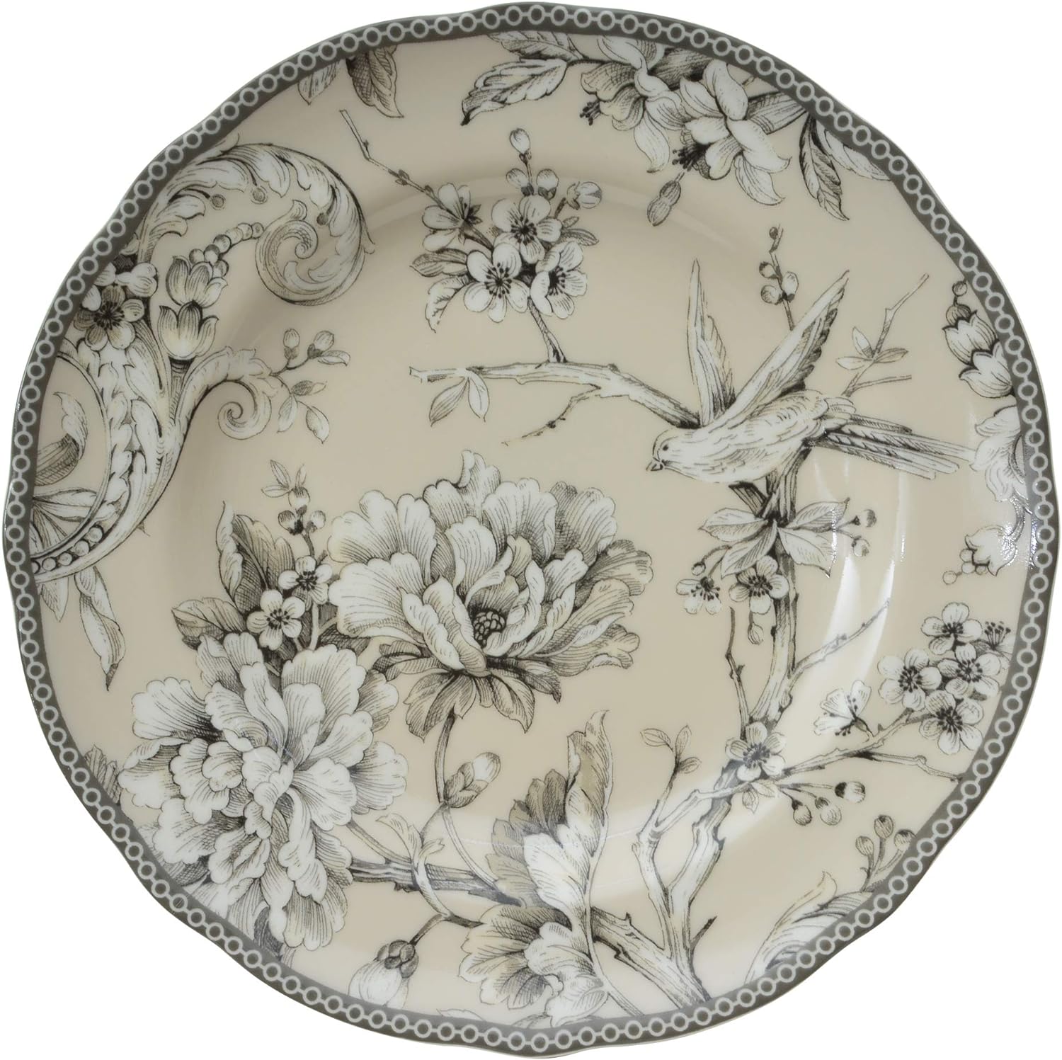 Adelaide 16-Piece Porcelain Dinnerware Set With Round Plates, Bowls, And Mugs, Antique White