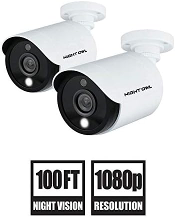 Night Owl Wired 1080p HD Weatherproof Indoor/Outdoor Add-on Cameras with Built-in Motion-Activated Spotlights, 100 ft. of Night Vision, 100° Wide Viewing Angle and L2 Color Boost Technology (2-Pack)