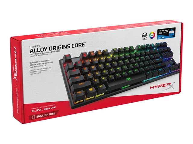 HyperX Alloy Origins Core Wired Gaming Mechanical Blue Switch Keyboard with RGB Back Lighting - Black - Each