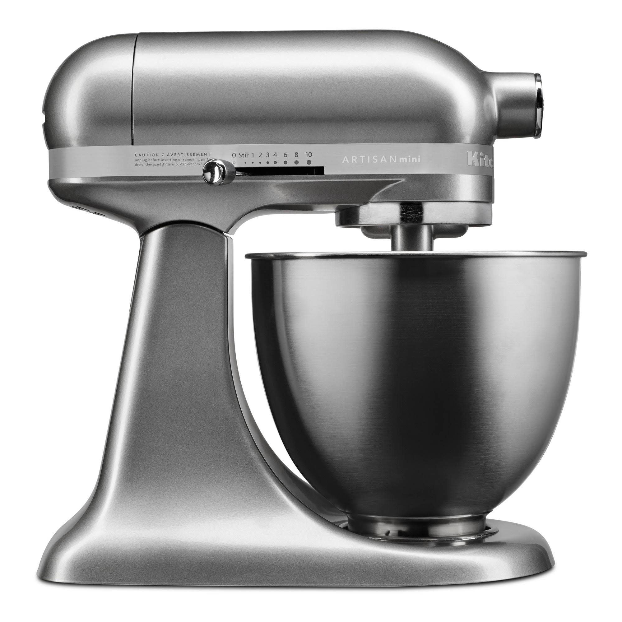 KitchenAid Artisan Mini 3.5 Quart Tilt-Head Stand Mixer, Contour Silver, Refurbished (RKSM33XXCU)