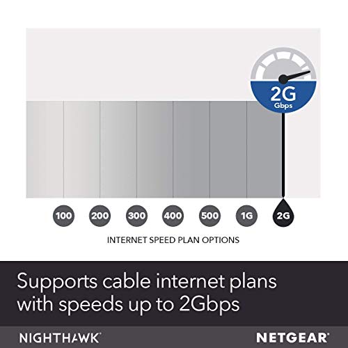 NETGEAR Nighthawk Cable Modem CM1200 - Compatible with all Cable Providers including Xfinity by Comcast, Spectrum, Cox | For Cable Plans Up to 2 Gigabits | 4 x 1G Ethernet ports | DOCSIS 3.1, Black
