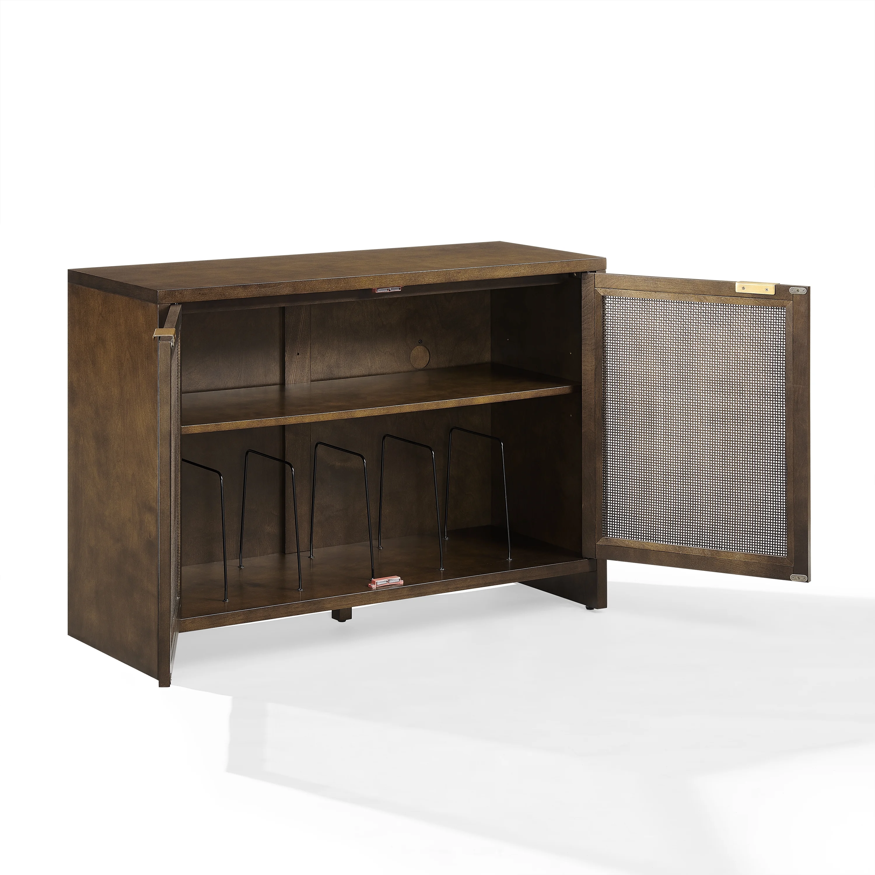 Crosley Furniture Kenji Media Console, Record Player Stand with Vinyl Storage, Modern Home Organizer