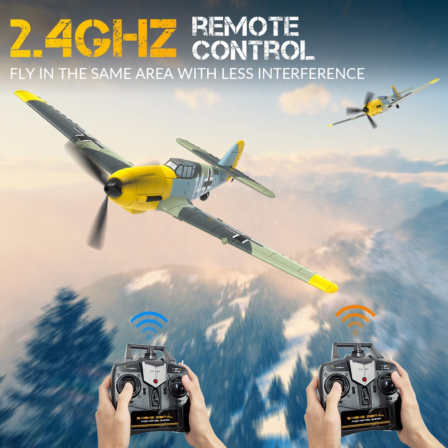 VOLANTEXRC RC Plane 4CH RC Airplane BF-109, andF4U Corsair Ready to Fly with Upgraded Canopy, Xpilot Stabilization System&One Key Aerobatic Function for Beginners, Adluts