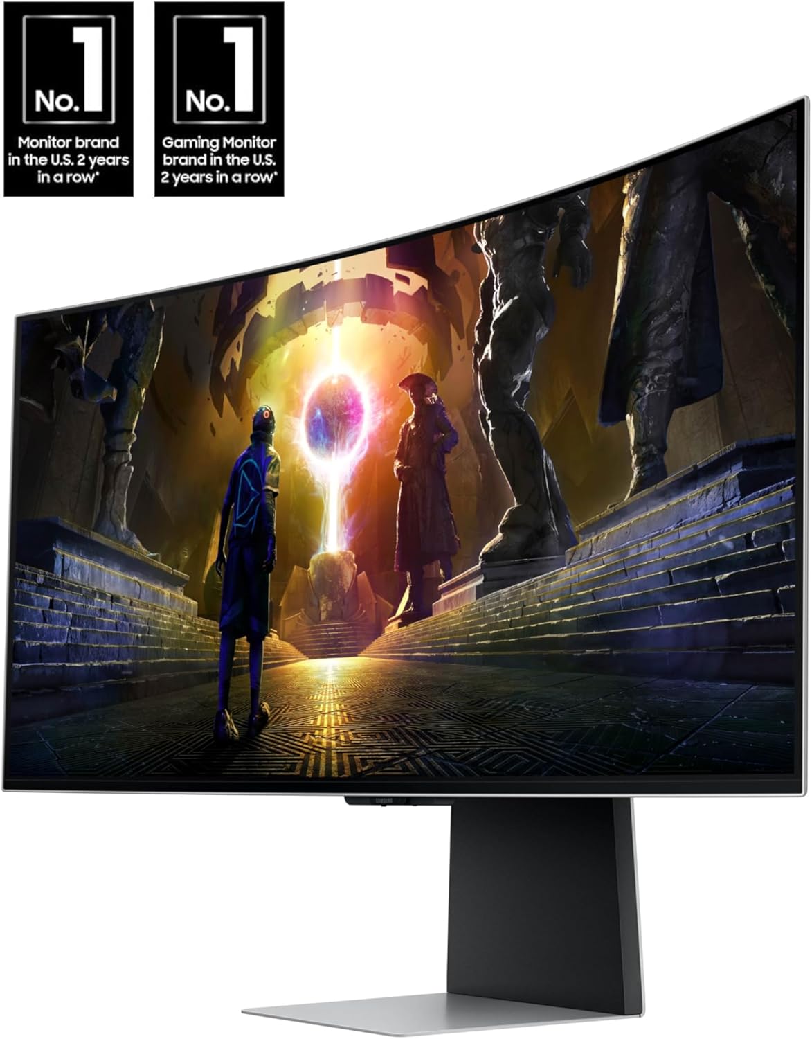 SAMSUNG 34" Odyssey G85SD Series QD-OLED Ultra WQHD Curved Gaming Monitor, 175Hz, 0.03ms, DisplayHDR True Black 400, AMD FreeSync Premium Pro, Advanced Game Streaming, LS34DG856SNXZA, 2024