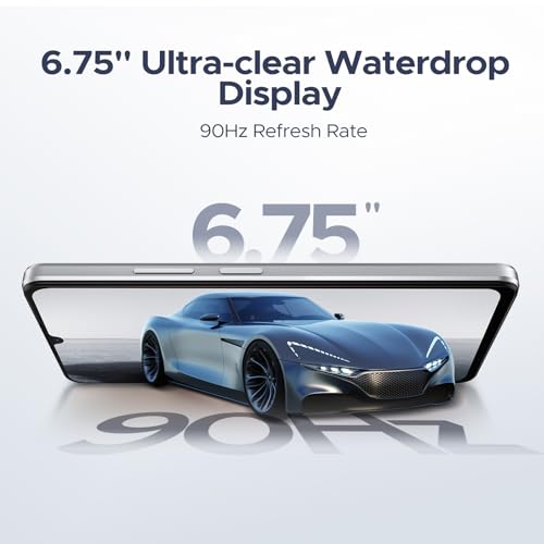 DOOGEE Note 58 Android 15 Unlocked Cellphone,32GB+128GB/2TB Expand Cell Phone with 6.75" HD+ Waterdrop Screen, 6250mah Battery,4G Dual Sim Unlocked Smartphone, Widevine L1/NFC/OTG/Face Unlock, Black