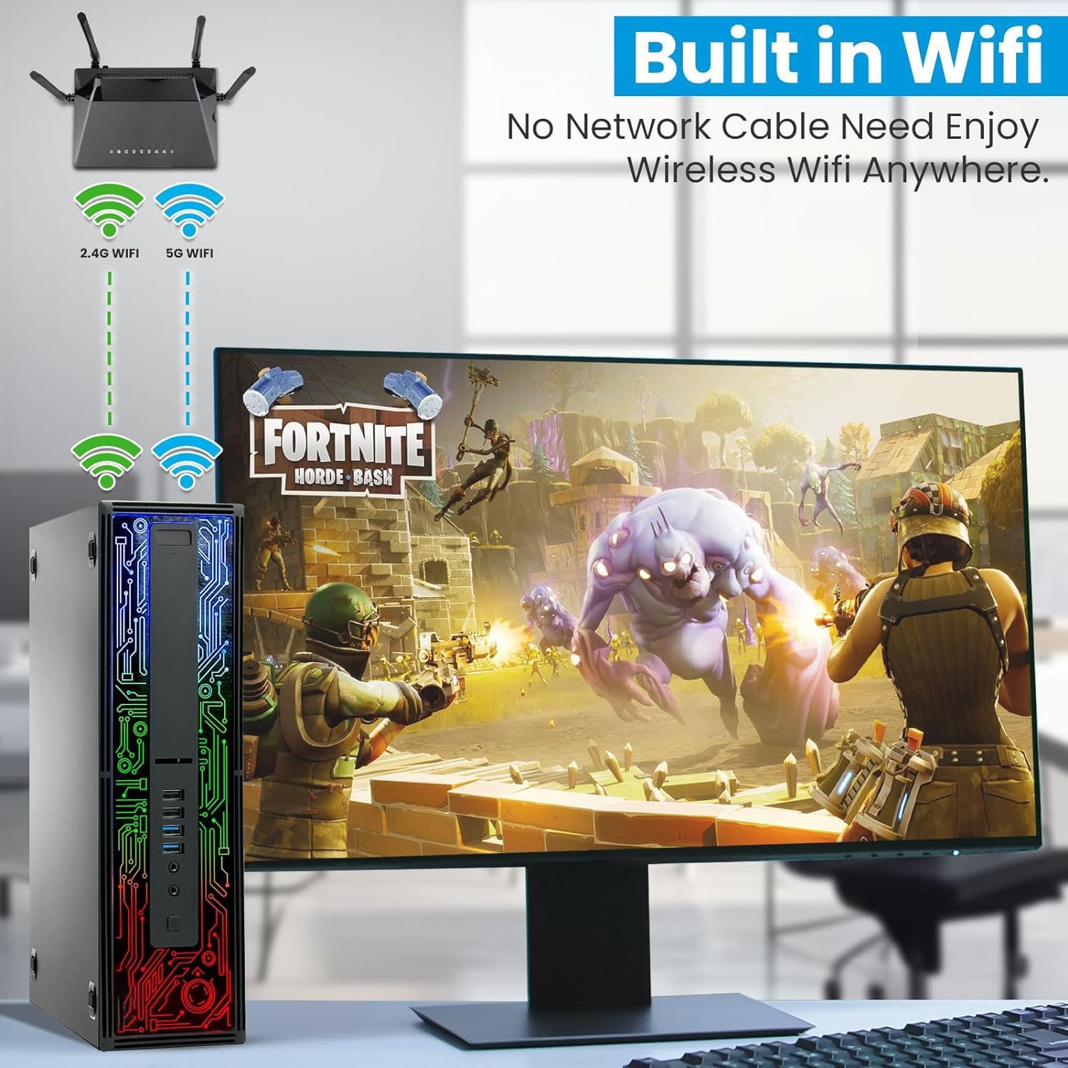 HP 800 G2 RGB Gaming PC Desktop – Intel Core i5 6th Gen, 16GB DDR4 Ram, 512GB SSD, NVIDIA GeForce GT 1030 2GB DDR5, New 24 Inch Monitor, Windows 10 Pro – Computer Tower for PC Gamer (Renewed)