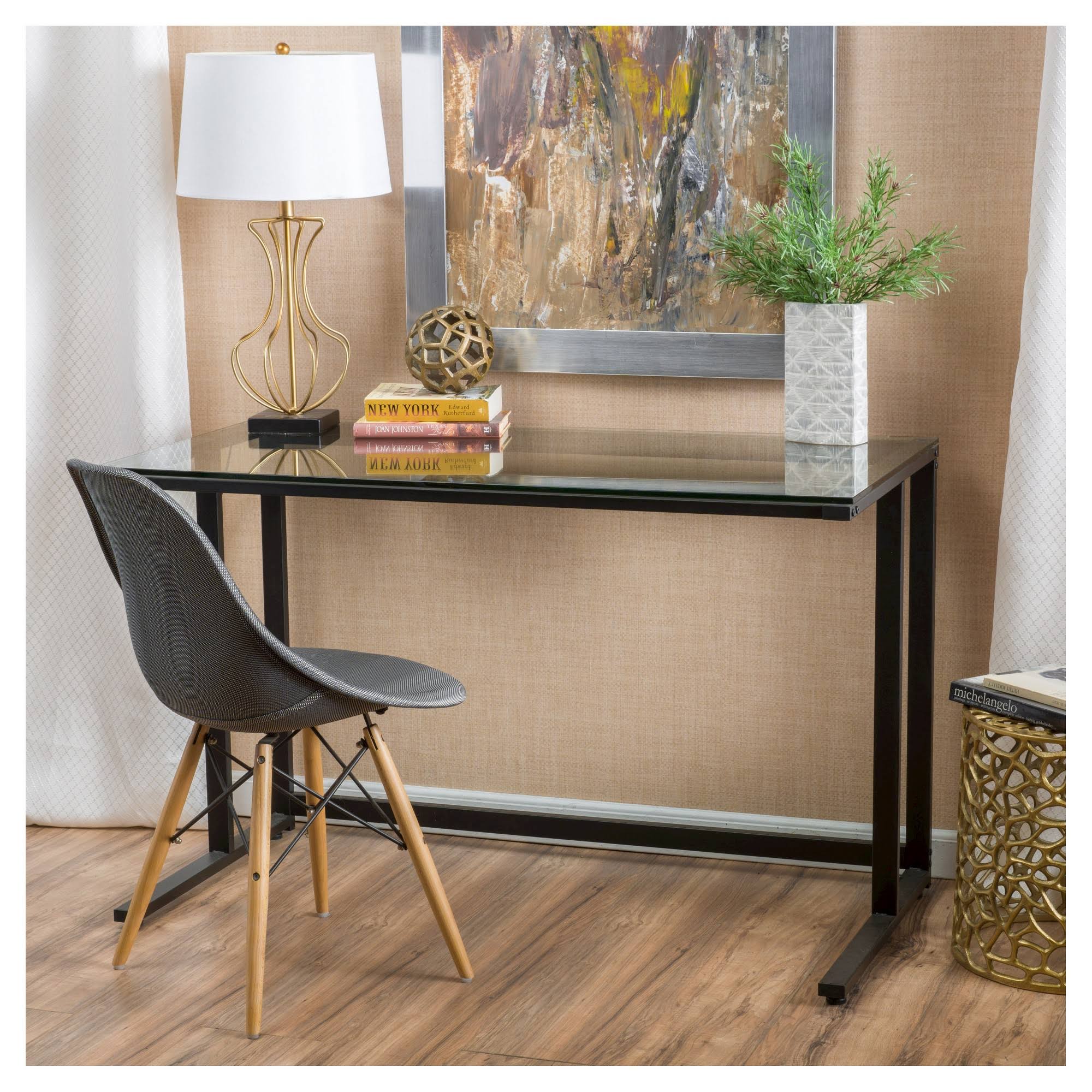 Eghan Glass Computer Desk by Christopher Knight Home