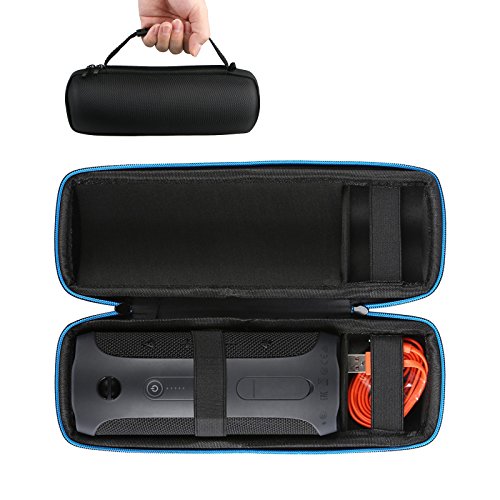 JBL Charge 5 - Portable Bluetooth Speaker with Megen Hardshell Travel Case with IP67 Waterproof and USB Charge Out (Gray)