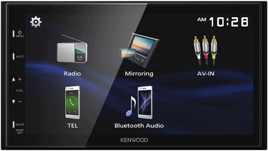 KENWOOD DMX129BT 6.8 Inch LCD Touchscreen Digital Media Car Stereo, Bluetooth Audio and Hands Free Calling, Double Din | Plus KENWOOD CMOS-230LP Universal Backup Camera
