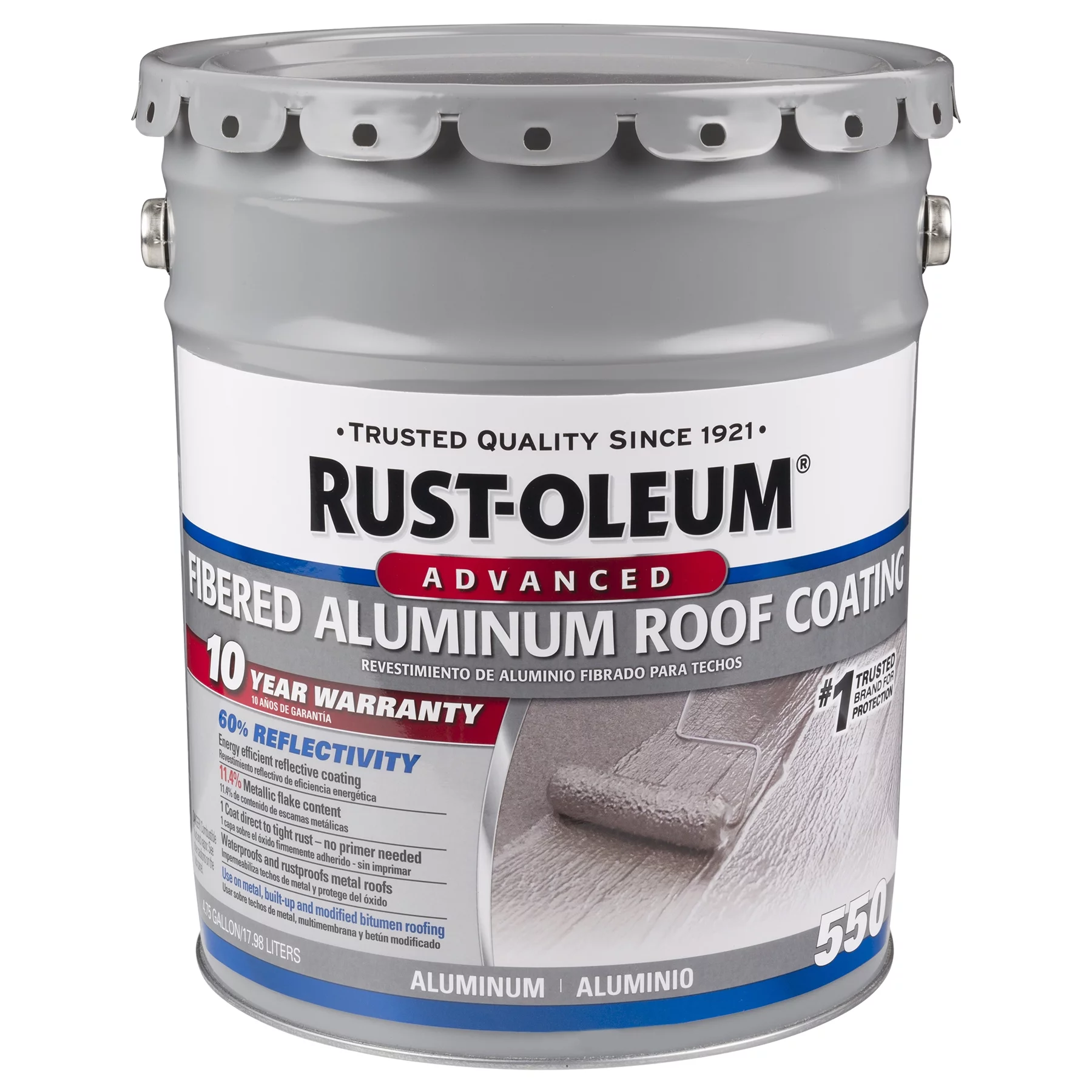 Rust-Oleum 550 Fibered Aluminum Roof Coating, 5 Gal - Curated Treasures Market