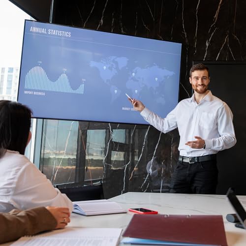 TouchWo 65 inch Interactive Touchscreen Monitor, Smart Board with 4K Display, Win-OS Electronic Whiteboard Touch Screen PC for Office and Classroom