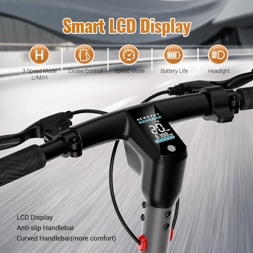 SISIGAD Electric Scooter Adults 10" Tires, 600W Peak Motor, Max 22 MPH Speed, 30 Miles Long Range, Portable Folding E-Scooter for Commuting with Dual Brakes, LCD Display APP Control