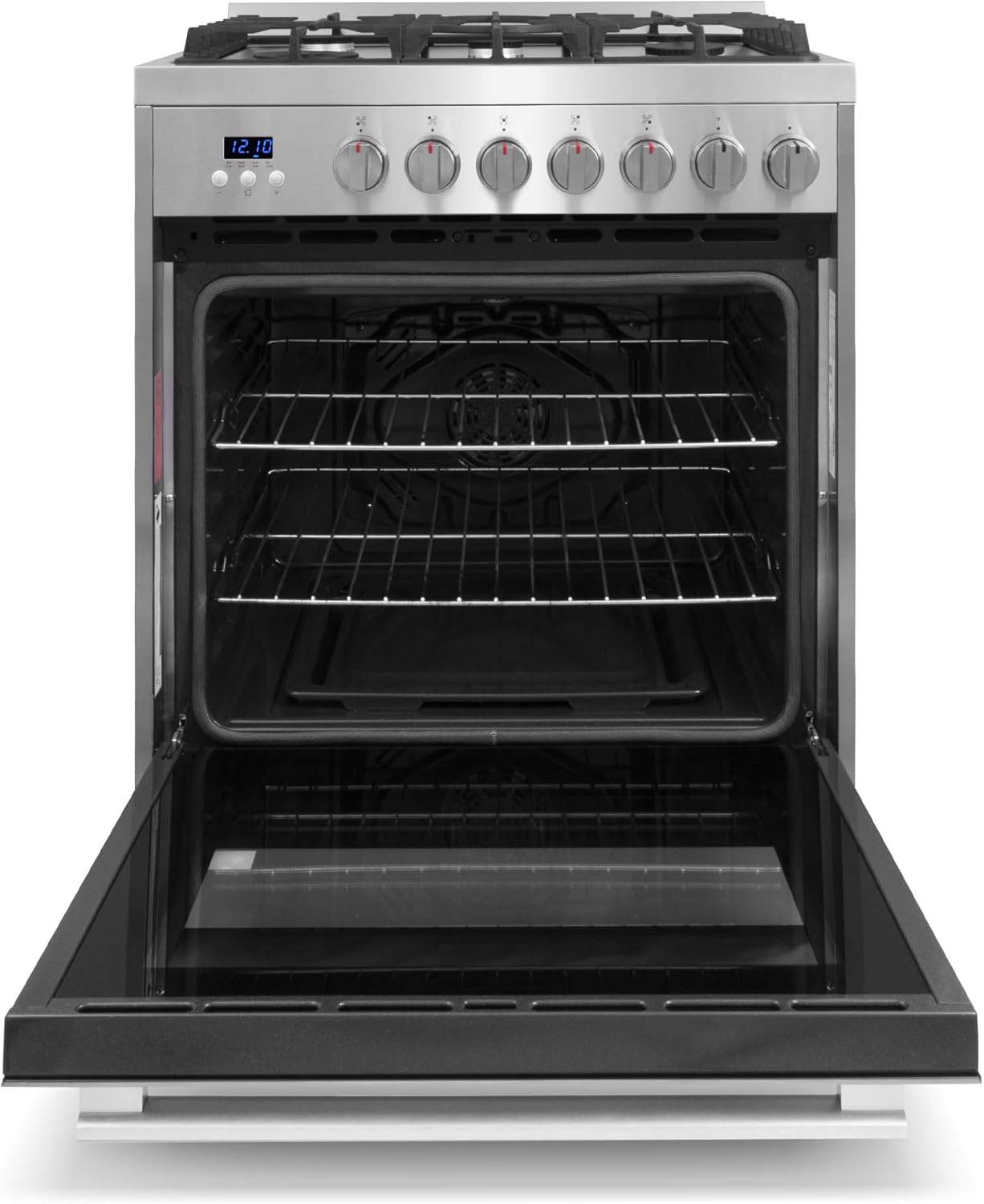 COSMO COS-305AGC 30 in. 5.0 cu. ft. Freestanding Single Oven Gas Range with 5 Burner Cooktop and Heavy Duty Cast Iron Grates in Stainless Steel