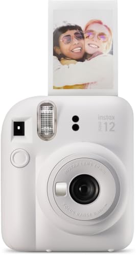Fujifilm Instax Mini 12 Instant Camera Pastel Blue with 40 Sheets Fujifilm Instax Mini Film Bundle, Sunshine Photo Microfiber Cleaning Cloth Included