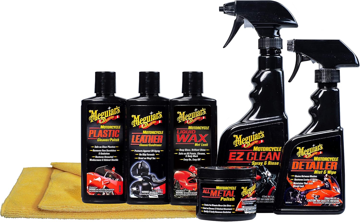 Meguiar's Motorcycle Care Kit &ndash; Package for Motorcycle Cleaning and Detailing &ndash; G55033