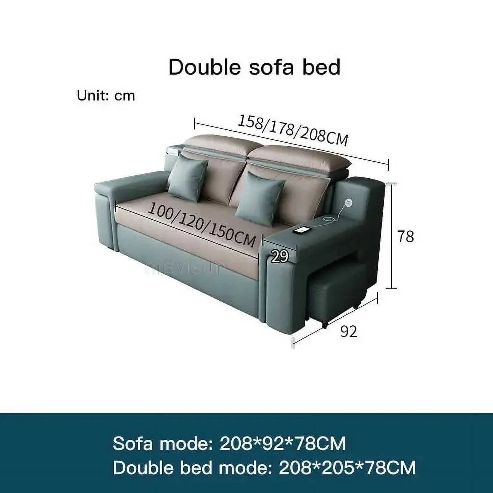 Modern Multifunctional Technology Cloth Sofa Bed Living Room Small Apartment Storage Folding Sofa Chaise Smart Home Furniture