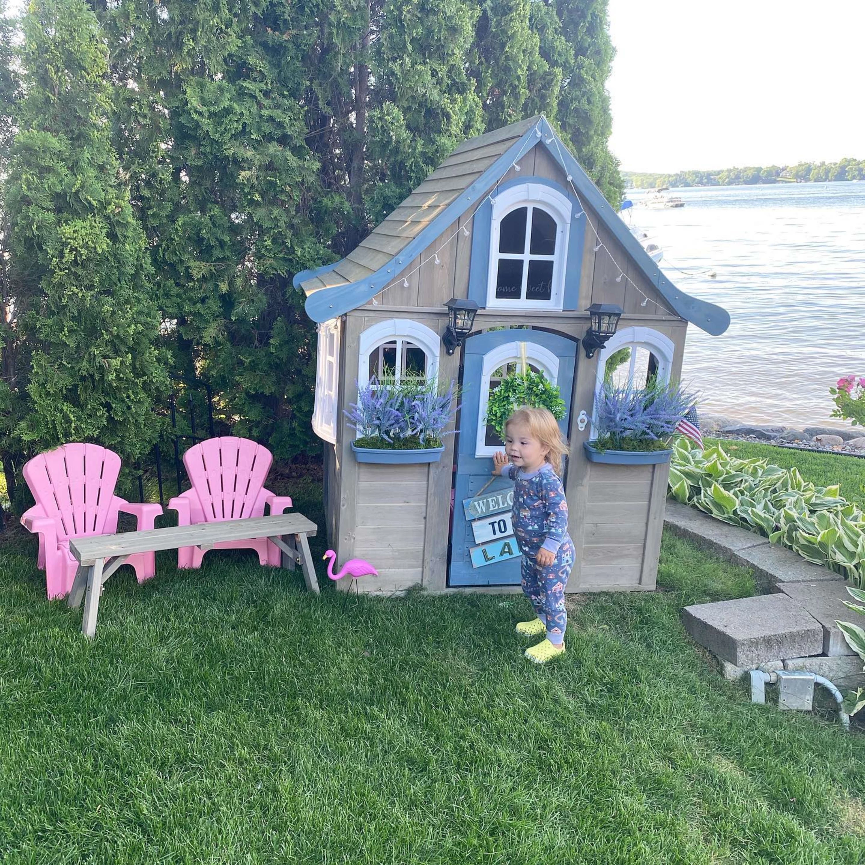 KidKraft Forestview II Wooden Outdoor Playhouse with Kitchen