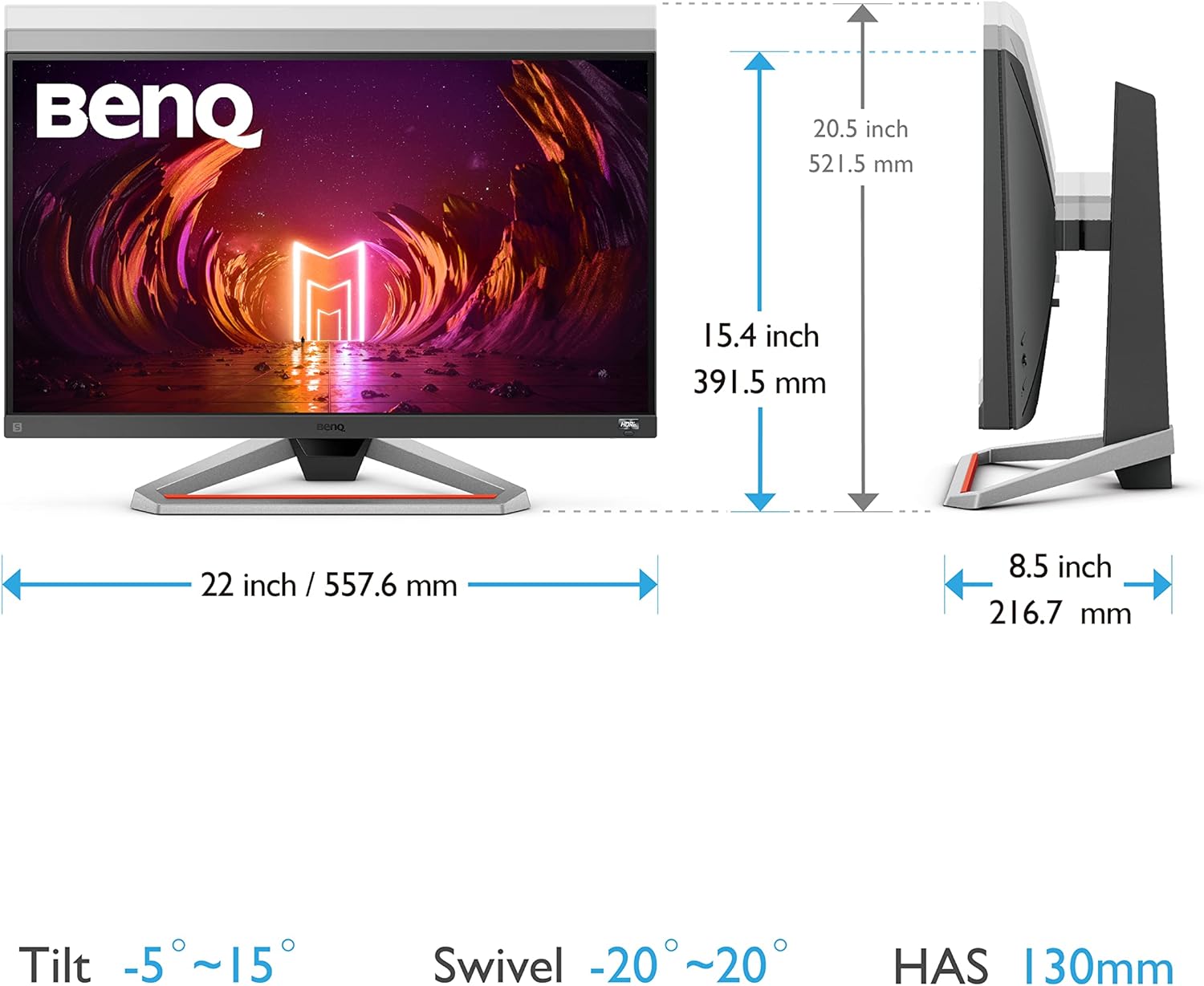 BenQ MOBIUZ EX3210U 32” 4K True HDMI 2.1 144Hz White Gaming Monitor, UHD (3840 x 2160), IPS, 1ms, FreeSync, HDR, Eye Care, Display Port, USB 3.0, Remote Control, Microphone with AI Noise Canceling