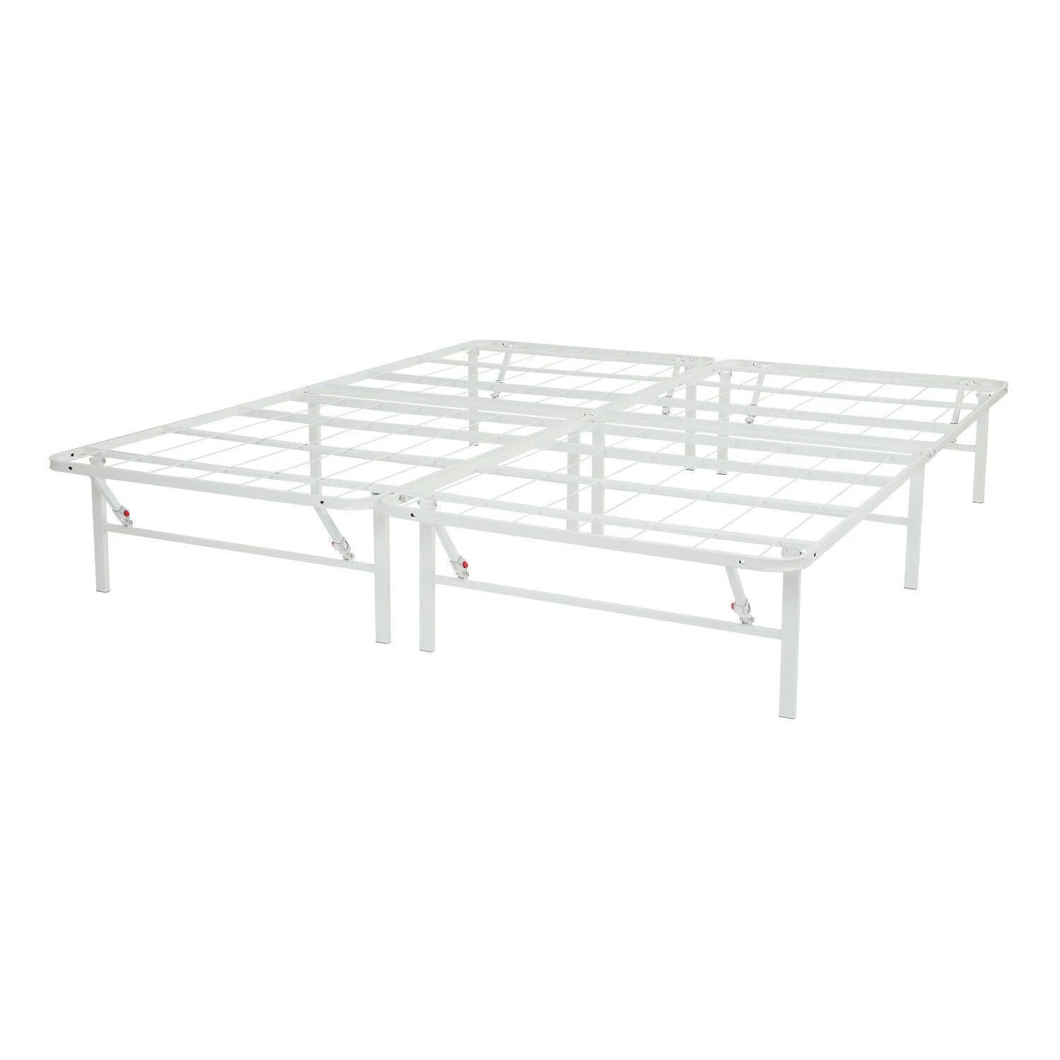 Mainstays 14 inch High Profile Foldable White Steel Bed Frame, King, Size: 14 inch Height