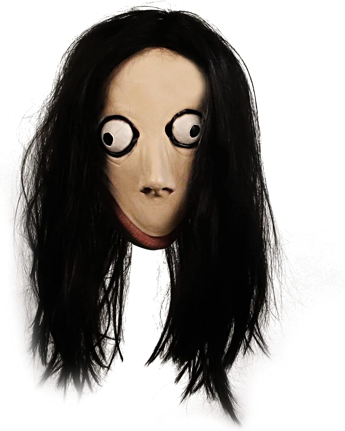 Molezu Horror Devil Mask with Long Hair,Scary Challenge Games Evil Costume Halloween Creepy Cosplay Party Decoration Props&hellip;