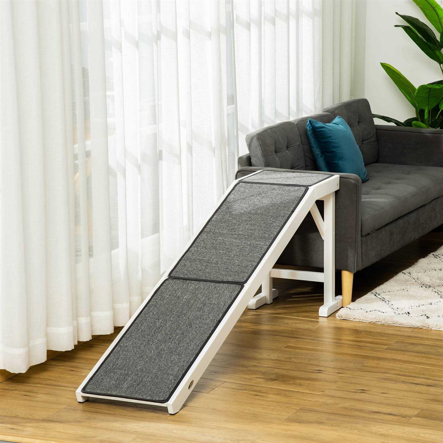 PawHut Pet Ramp, Dog Bed Ramp for Dogs with Non-Slip Carpet and Top Platform - Pet Supplies online store