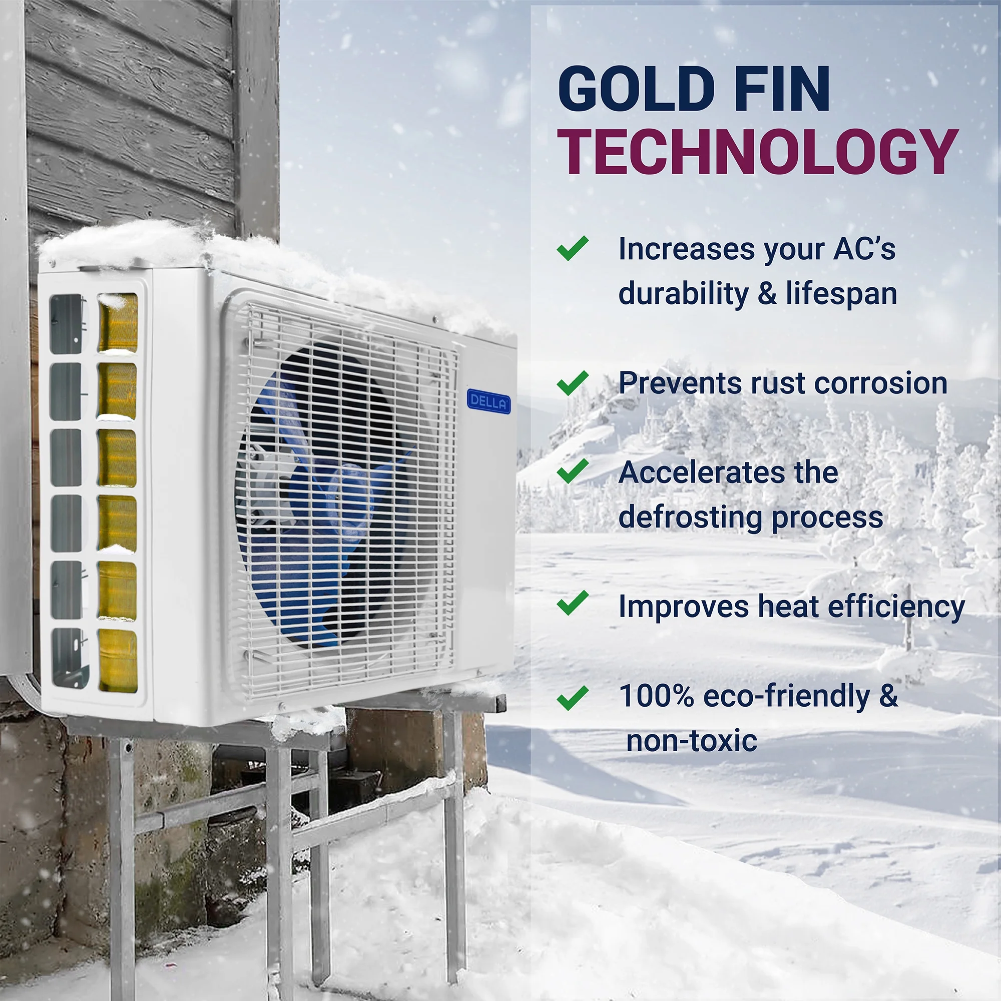 DELLA 9000 BTU Wifi Enabled Mini Split 17 SEER2 Cools Up to 450 Sq.Ft, 208V-230V, Works with Alexa, Air Conditioner & Heater with Pre-Charged Heat Pump (R32 Refrigerant) (JA Series)