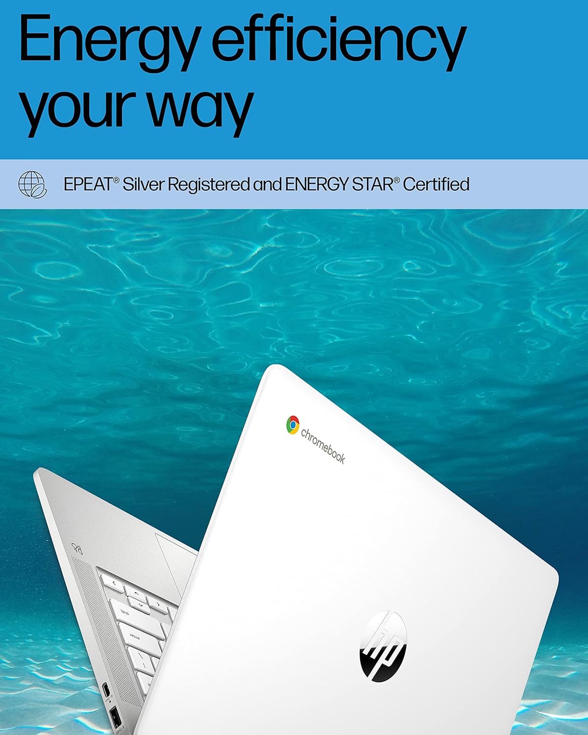 HP Chromebook 14 Laptop, Intel Celeron N4120, 4 GB RAM, 64 GB eMMC, 14" HD Display, Chrome OS, Thin & Portable, 4K Graphics, Long Battery Life, Snow White Keyboard (14a-na0210nr, 2022, Ceramic White)