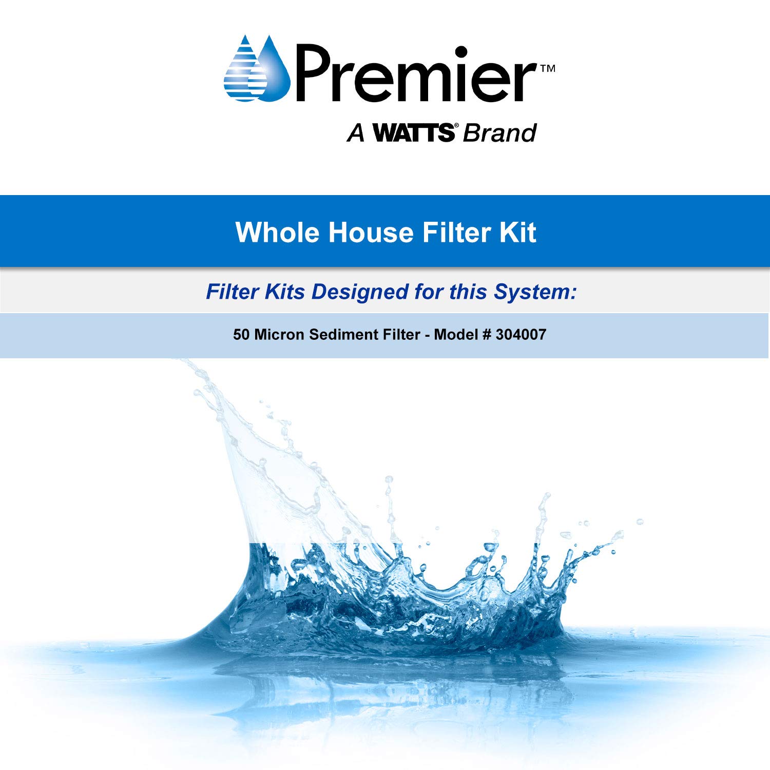 Watts Premier OFPCOM Whole House OneFlow Plus Combo Water Filter Replacement Pack with Carbon Block and OneFlow, 2 pack & WHT WH-LD Whole House 50-Micron Sediment Water Filtration Kit, White