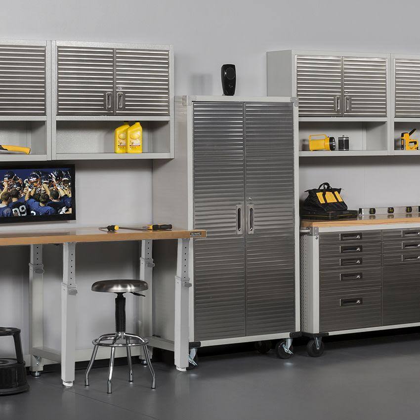 Seville Classics Heavy Duty Storage Cabinet, Stainless Steel