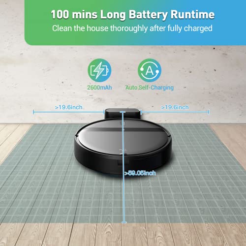 Robot Vacuum and Mop Combo 2300Pa for Pet Hair | Robotic Vacuum Cleaner with WiFi/Alexa/App | Auto Recharge & Tangle-Free | Ultra-Slim Quiet 2.8" for Hard Floors, Low-Pile Rugs