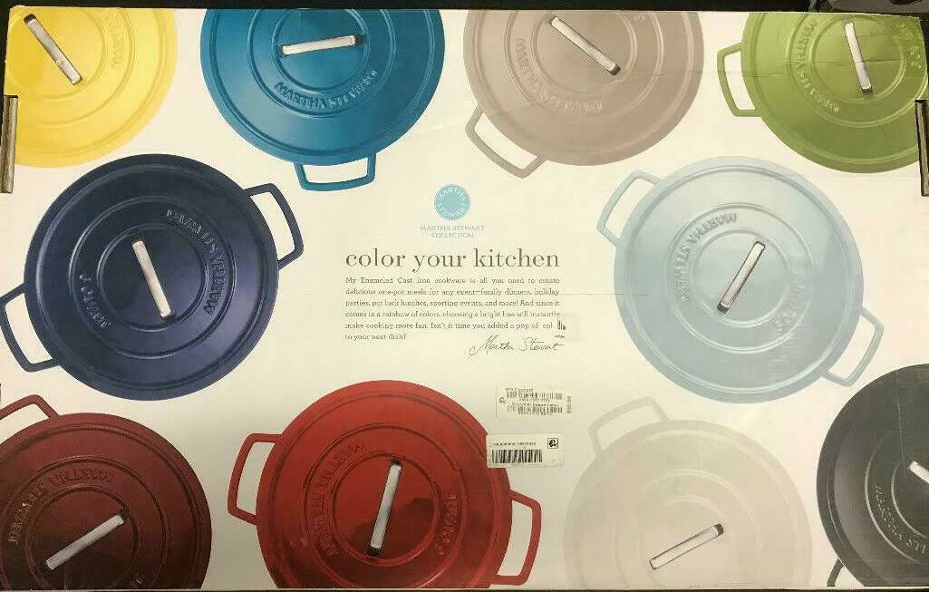 Martha Stewart Collection Enameled Cast Iron 12x22 Fry Pan - Blueberry