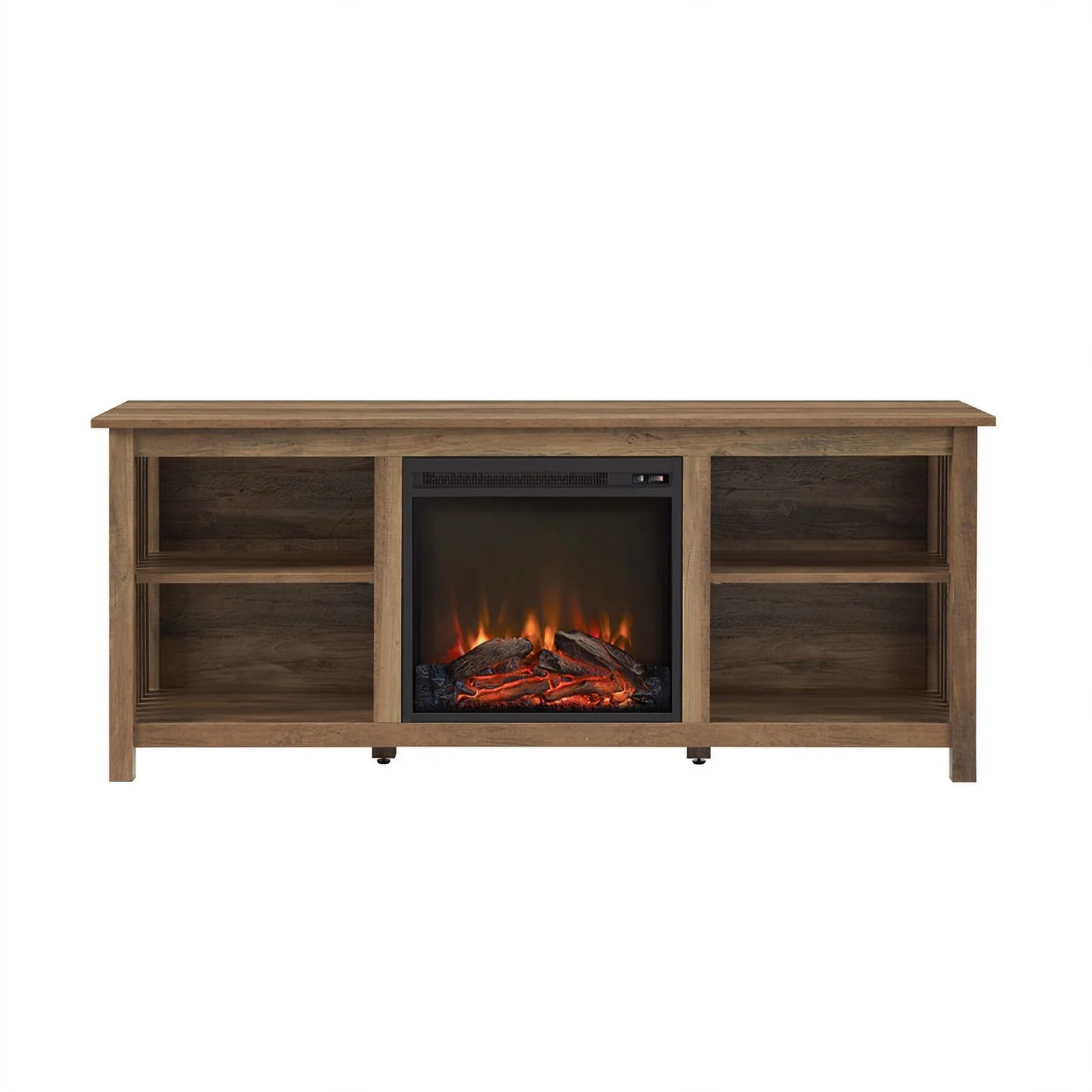 58" Mission Fireplace Wood Console - Rustic Oak