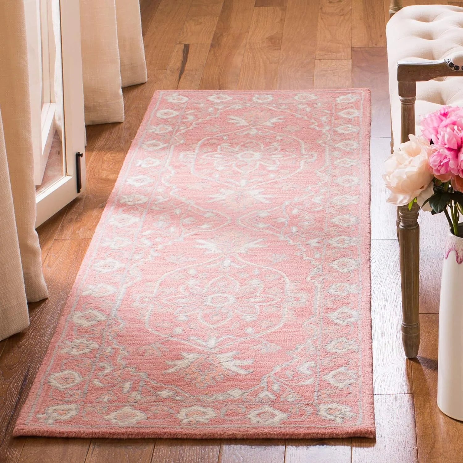 Collection Runner Rug - 2'3" X 7', & Ivory, Handmade Shabby Chic Wool, Ideal For High Traffic Areas In Living Room, Bedroom (MLP504U)
