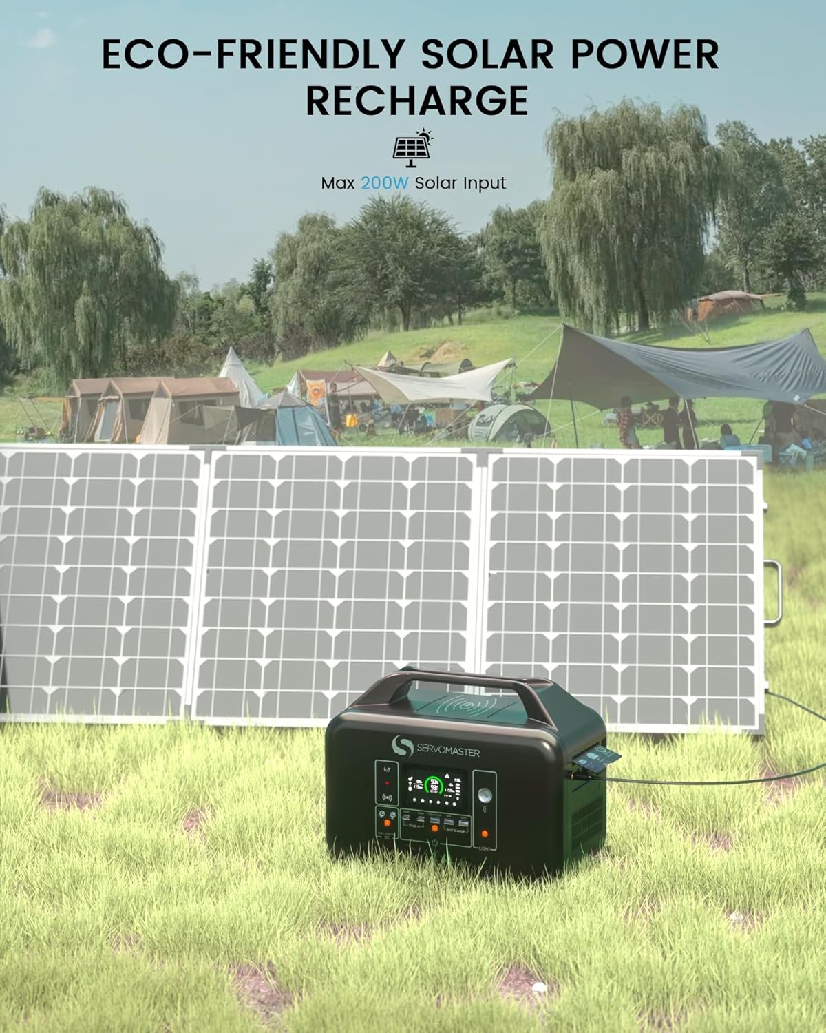 Portable Power Station, 1008Wh LiFePO4 Battey, 800W 1.5 Hours Fast Charging, 2000W Peak Output, APP Control, Pure Sine Wave AC Outlet Backup Solar Generator for Outdoor Camping RV Home Use