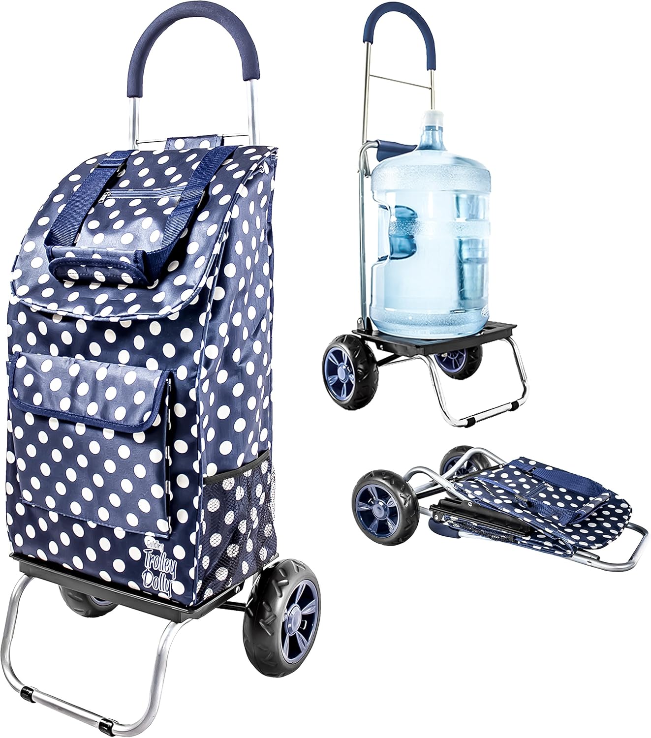 dbest products Trolley Dolly Purple Foldable Shopping cart for Groceries with Wheels and Removable Bag and Rolling Personal Handtruck Standard