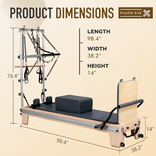 Pilates Reformer,Pilates Reformer Equipment with Reformer Accessories, Reformer Box,Jump Board, Reformer Pilates Machine for Home Workouts