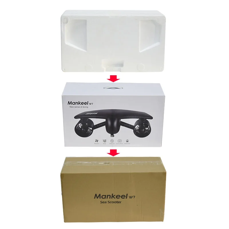 MANKEEL Underwater Scooter W7,Maximize Your Underwater Dive Experience,Sea Scooter with Dual Propeller,164ft Deepest Diving Depth,Compatible with Sport Cameras,