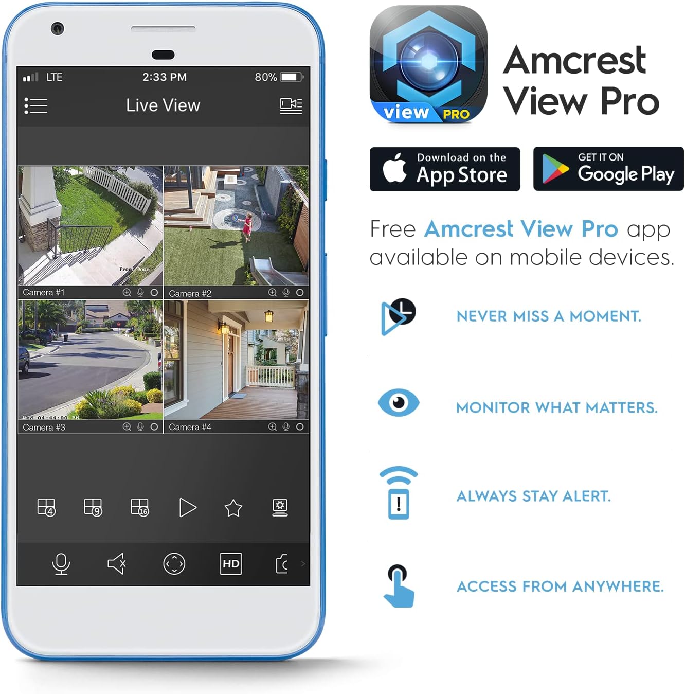 Amcrest 5MP UltraHD Mini AI Outdoor WiFi Camera, Security IP Camera with Two-Way Audio, 98ft Full Color Nightvision, Remote Viewing, 5-Megapixel, Wide 106° FOV, IP5M-1190W (White)