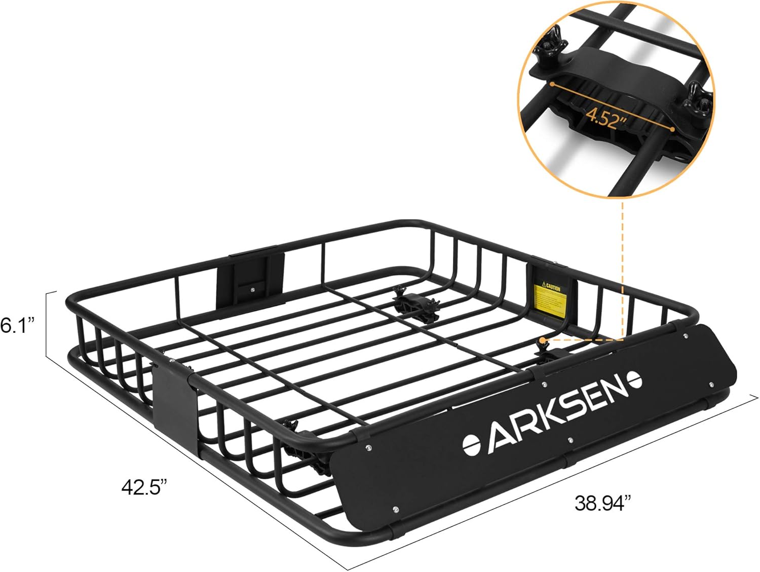 ARKSEN 84 Inch Universal Roof Rack Cargo Basket with Extension Soft-Shell Rooftop Cargo Carrier with Waterproof Car Roof Bag for SUV, Trucks, & Cars - Black