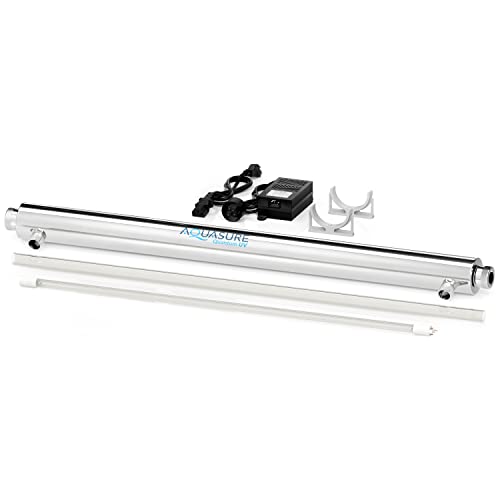 Aquasure Ultraviolet Light UV-C Water Sterilizer Filter System for Whole House Water Sterilization, Disinfection and Purifier | Destroys 99.99% of Bacteria, Virus & Ecoli
