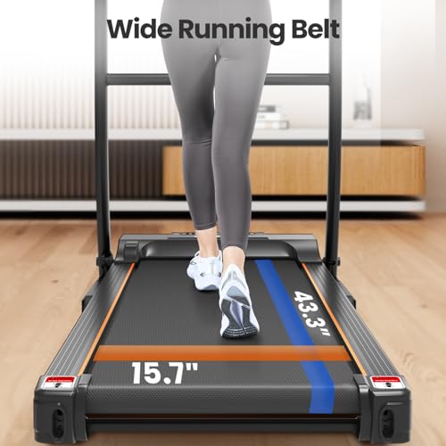 Treadmill for Home Small, Treadmill with Incline,3.0HP Portable Treadmill for Home/Office, Easy Assembly Fitness Running Jogging Machine with Speakers for Home Use, 12 Preset Programs