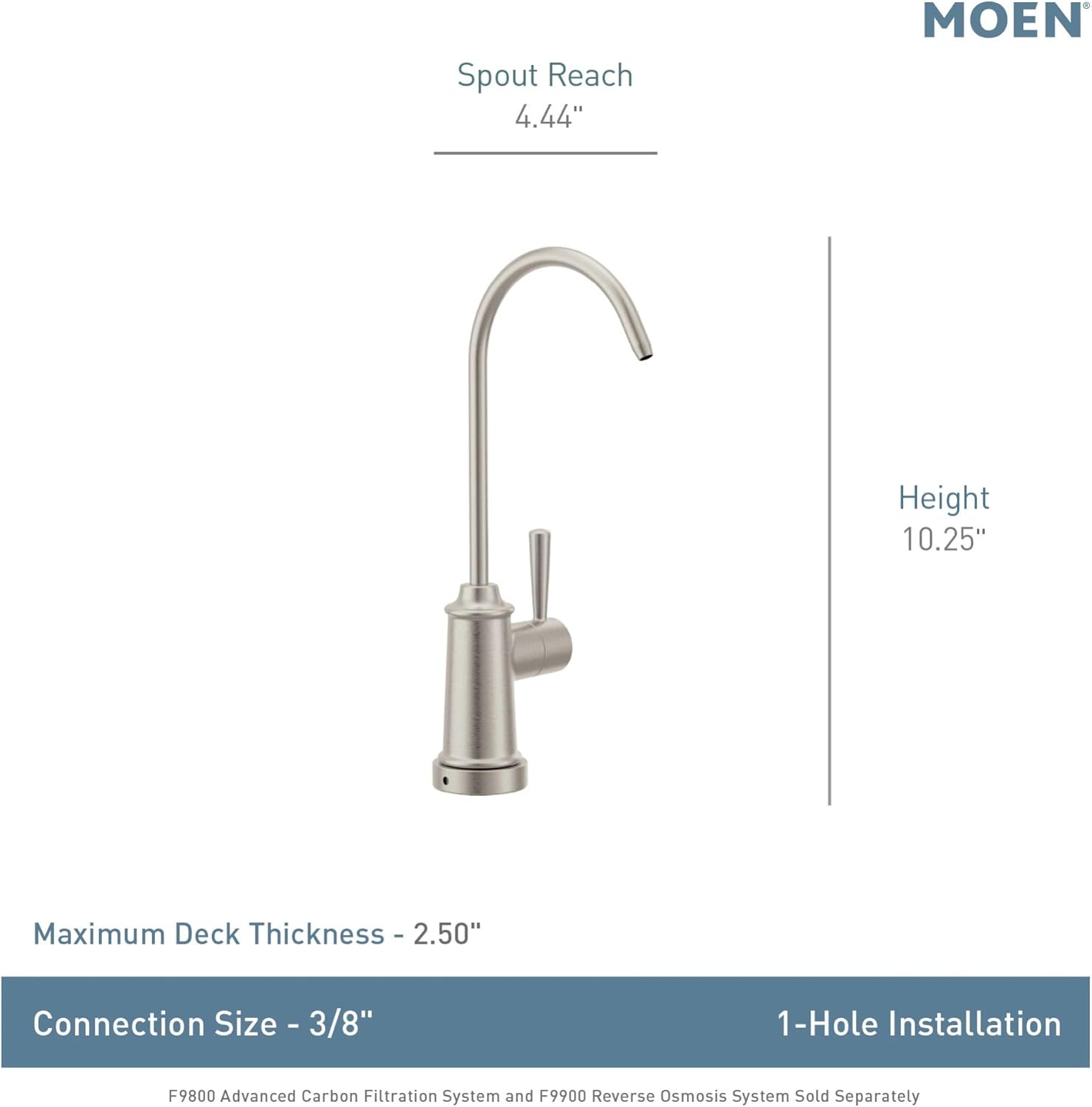Moen F7600SRS SIP One-Handle High Arc Beverage Faucet, Spot Resist Stainless