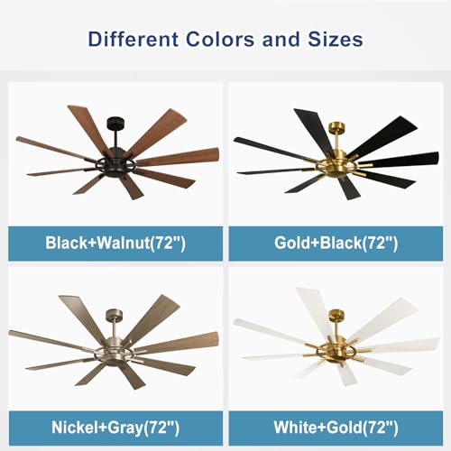 Depuley Large Ceiling Fans with Lights- 60" Low Profile Indoor Ceiling Fan with Light and Remote/APP Control, LED Dimmable DC Reversible Modern Ceiling Fan for Bedroom Living Room, Black and Gold