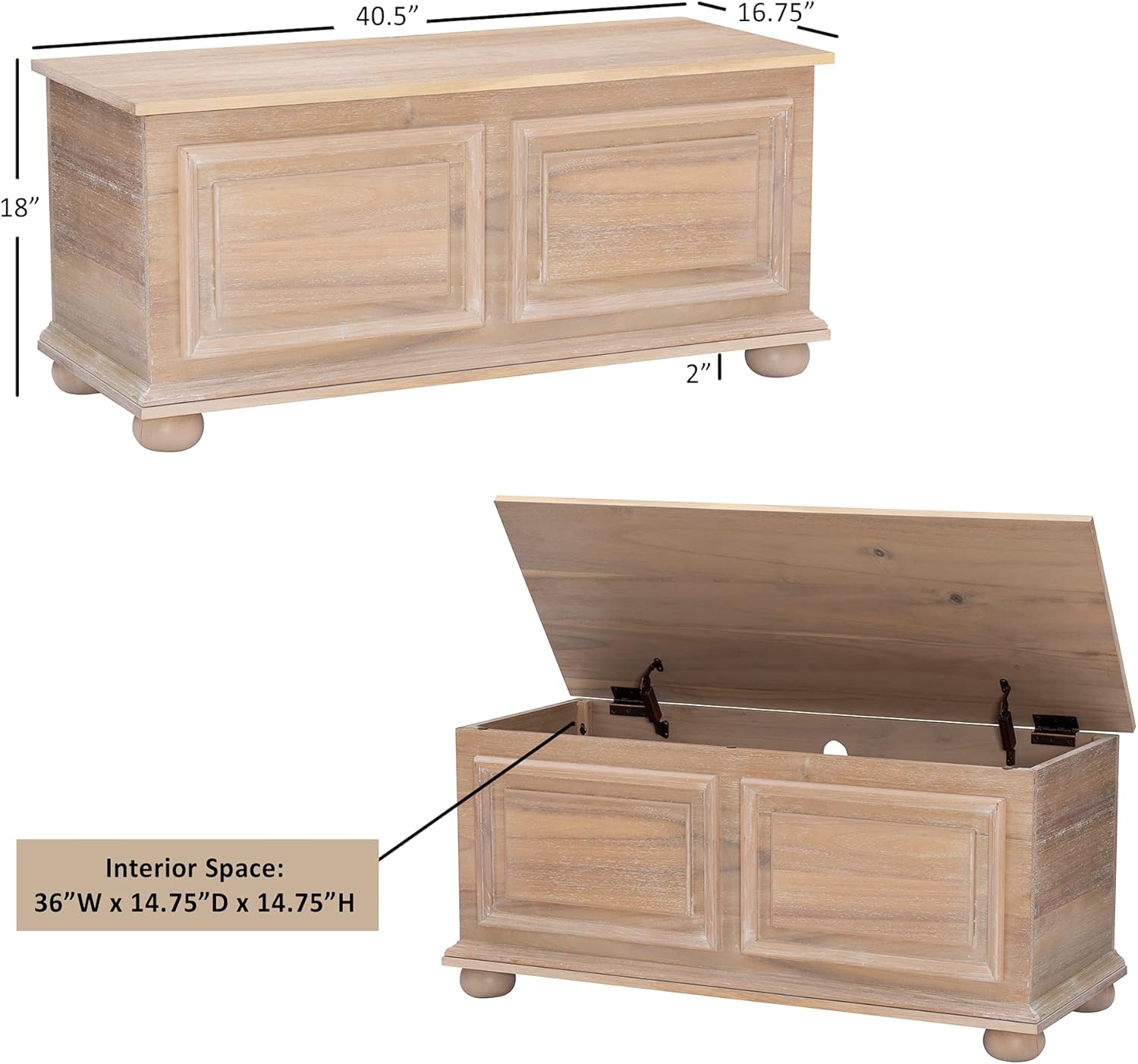 Powell Natural Cedar Chest Chadwick Bench