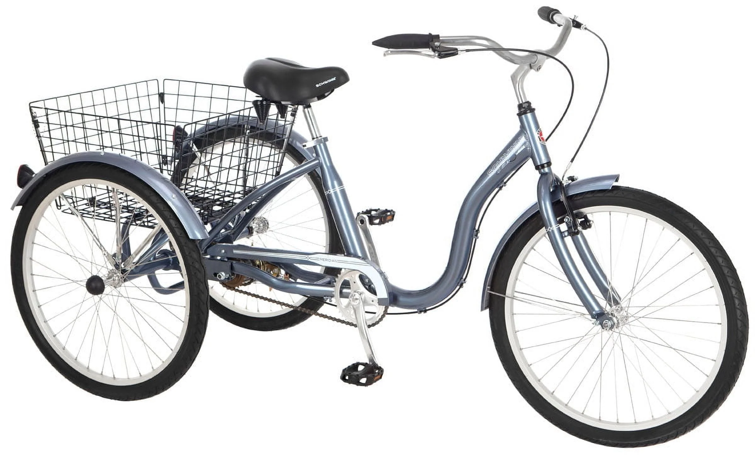 Schwinn Meridian Adult Tricycle, 24 wheels, rear storage basket, Slate