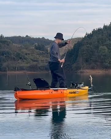 9ft Modular Kayak with Pedal Drive | Sit On Top Fishing Kayak Multi-Storage | Lightweight, 500lbs Capacity | Easy Carry |Adjustable Aluminum Seat |Paddle Included| Adults Youths Kids…