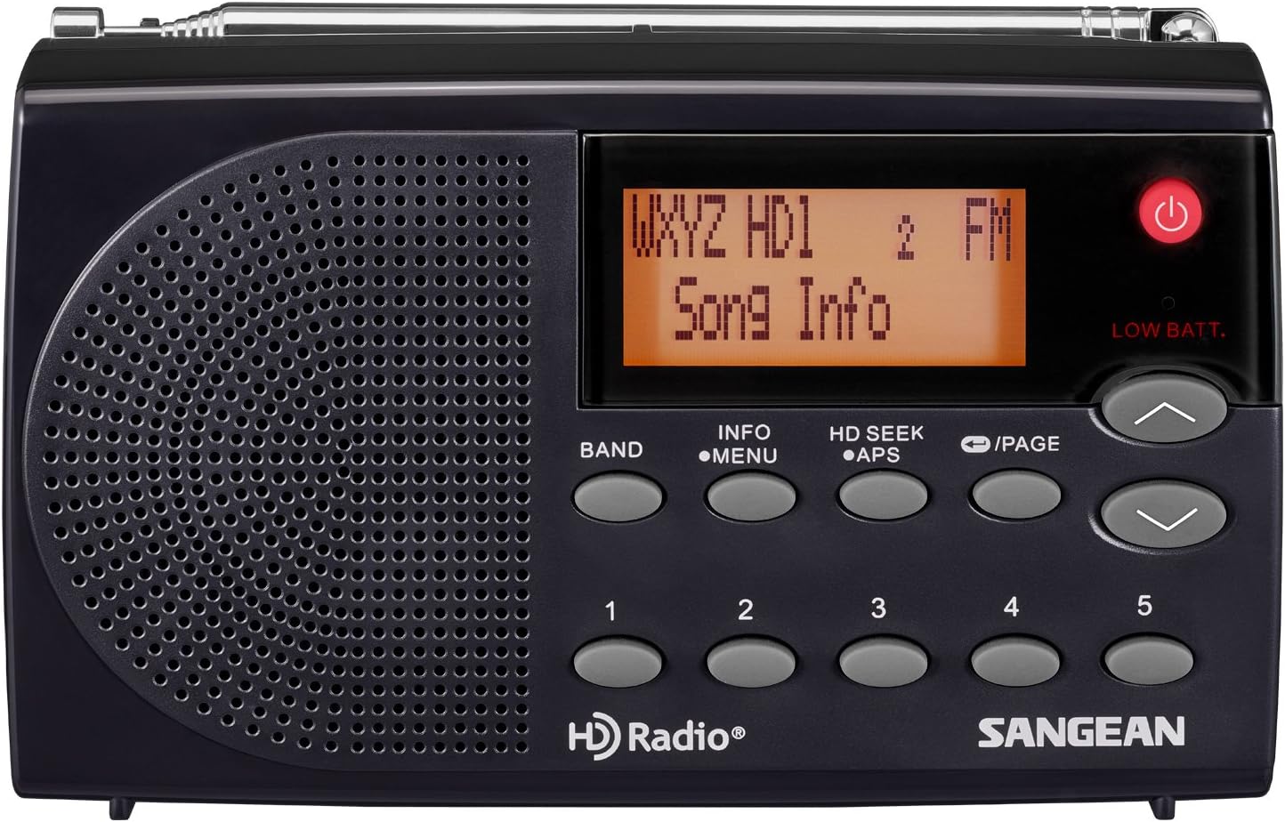 Sangean HDR-14 HD Radio/FM Stereo/AM Portable Radio, standart , Black Pack of 2