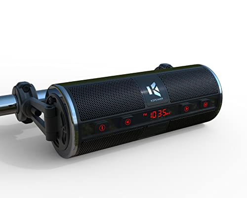 Motorcycle Speakers Bluetooth Waterproof Radio Audio System Built-in Amplifier, Great for ATV, Scooter Bike,12 Volt Vehicle,3 Inch Metal Mp3 Player, K2ch