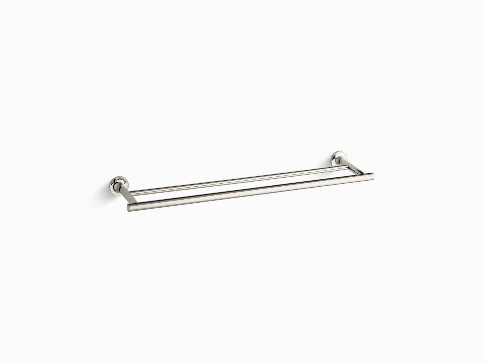 KOHLER K-14375-SN Purist 24x22 Double Towel Bar - Vibrant Polished Nickel